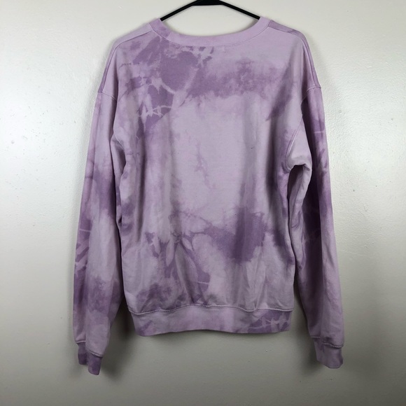 Wound Up “Happy Vibes Only” Marble Purple Sweater - Picture 4 of 5